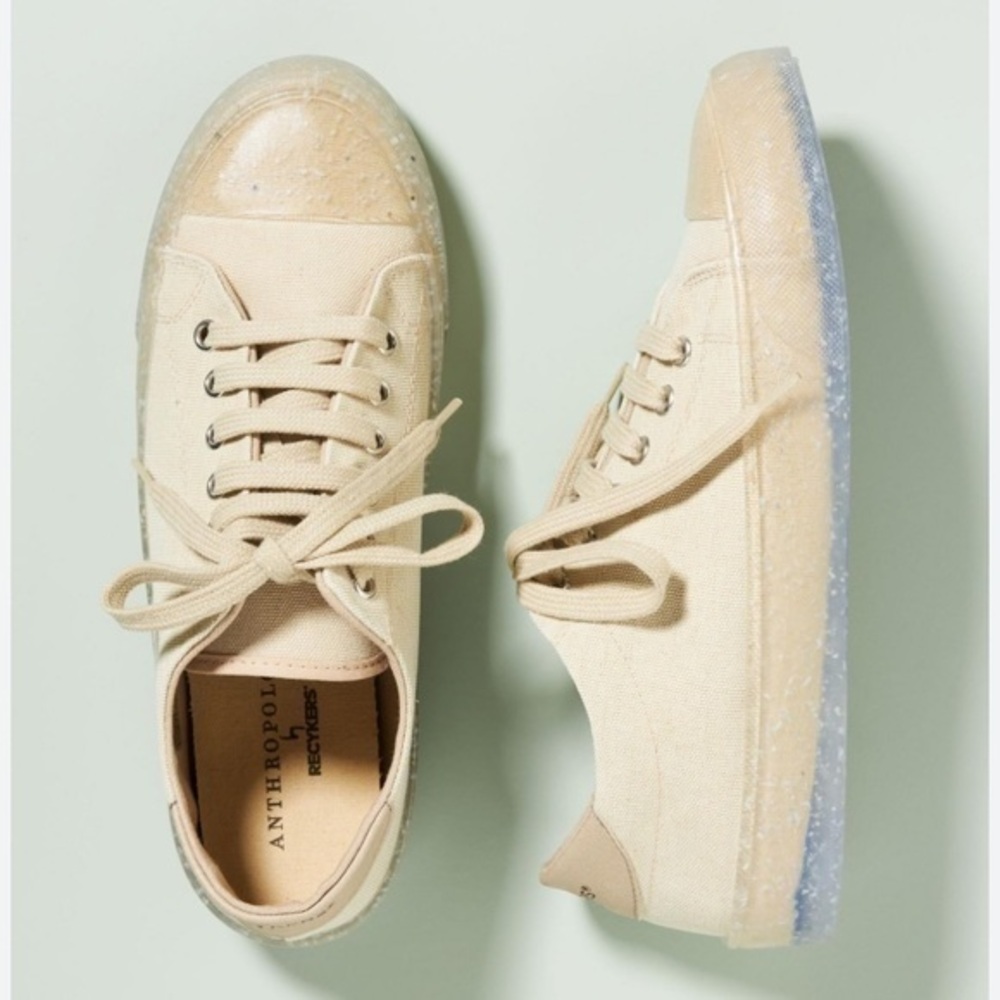 Anthropologie Recykers Cream Canvas Camden Sneakers 7